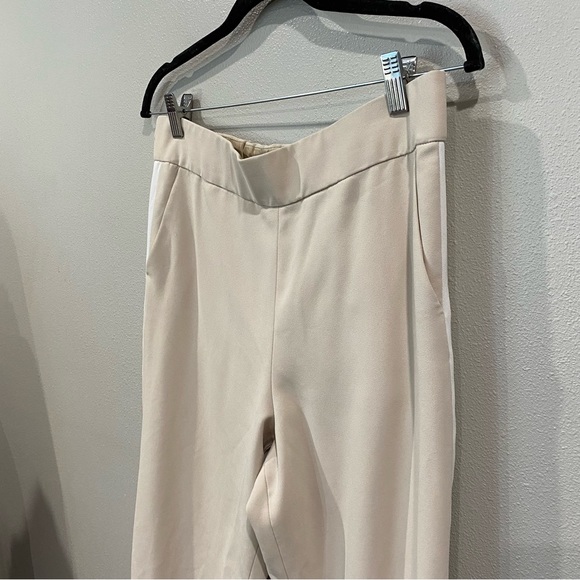 Alice + Olivia Tapered Leg Joggers Trousers Elasticated Ankle Pants Cream Size L - Picture 3 of 8